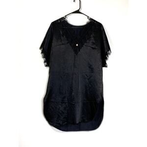Bodychic womens lingerie pullover black sexy nightgown size medium